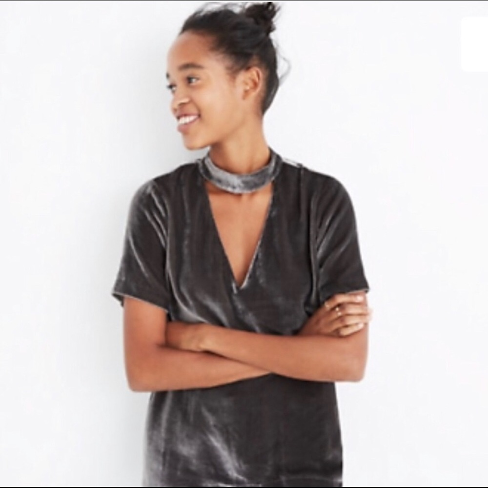 MADEWELL velvet choker top, night shirt